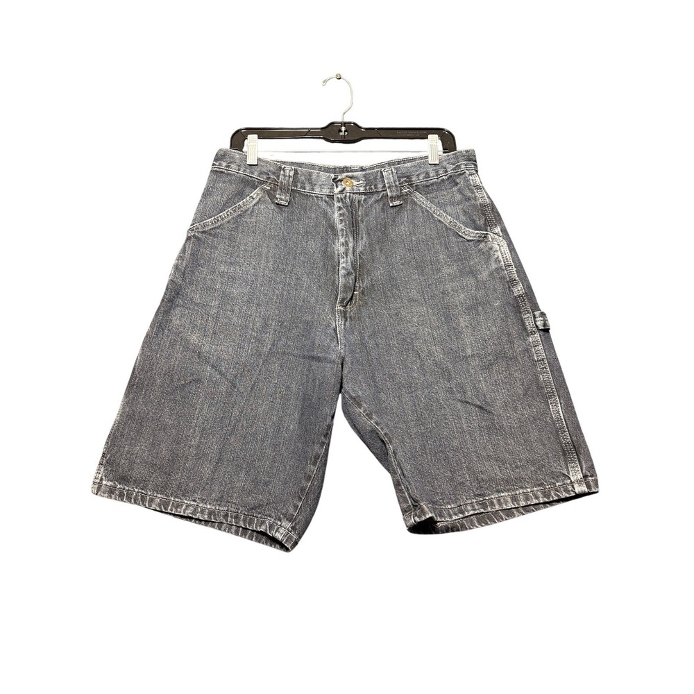 Wrangler Carpenter Shorts Men 32 Gray Denim Workwear 67CUTBD